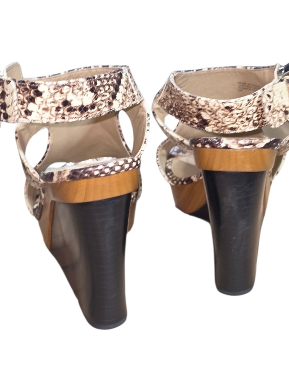 MICHAEL Michael Kors Josephine Snake-Print Wedge Embossed Leather Sandals - Picture 4 of 9